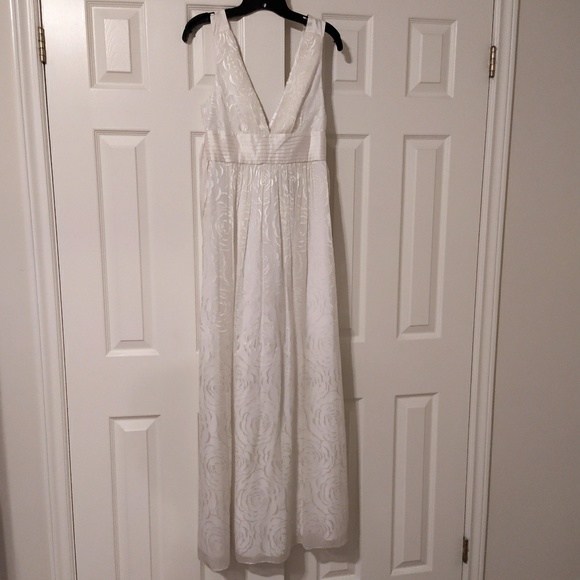 NWT BCBGMaxazria BCBG White Silk Formal Dress Gown - Picture 3 of 7